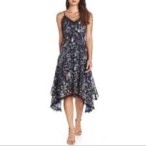 Foxiedox Carolina Blue/Multi Floral Eyelash Lace Dress size 8 NWT